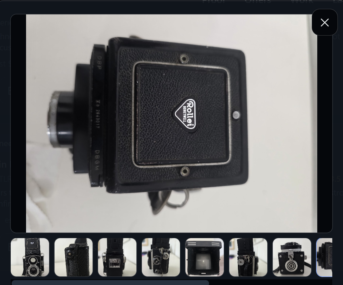 A bulleted breakdown of what each photo shows, pinning the camera to a Rolleicord Vb